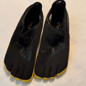 Fila Men's Black and Yellow Swim Footwear